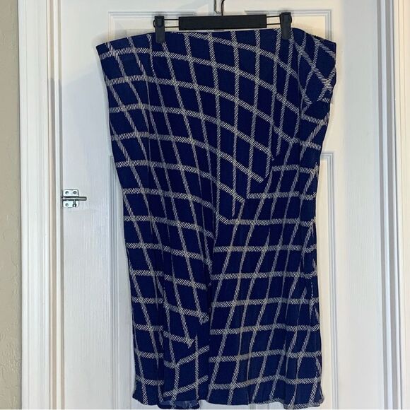 Ava & Viv Dresses & Skirts - Ava & Viv Blue White Windowpane Midi A-Line Skirt Plus 2X